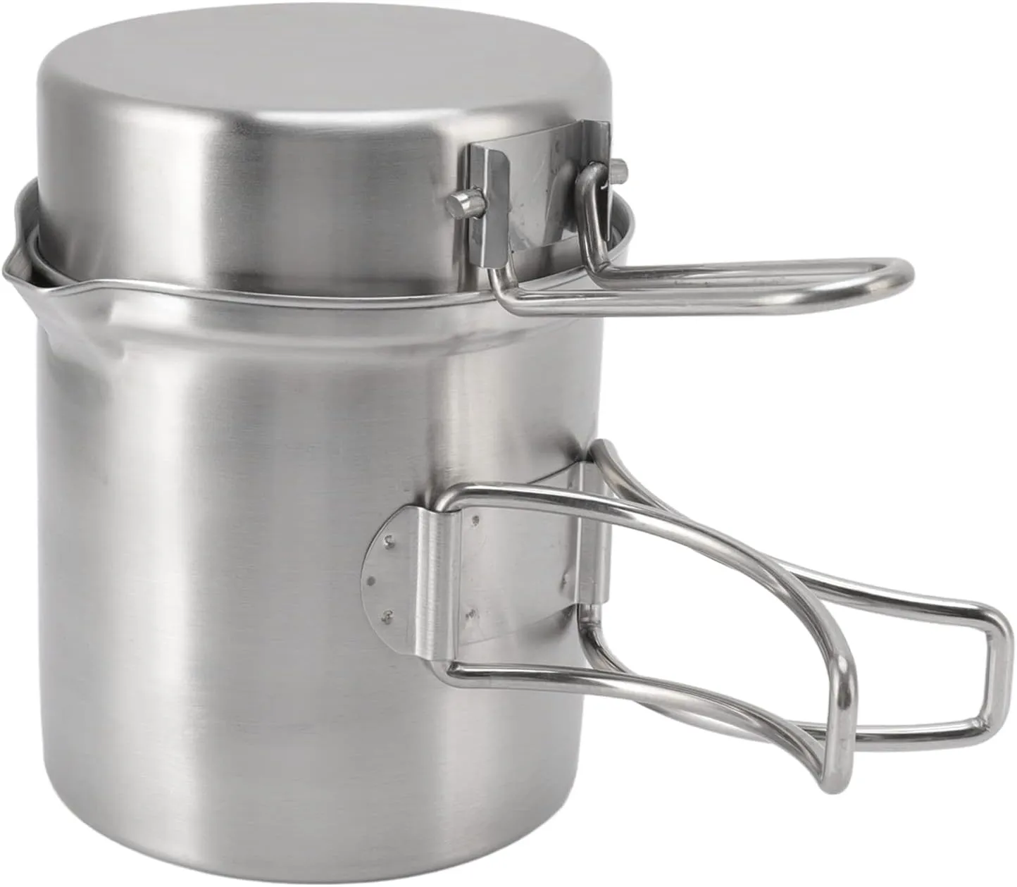 Wood Burning Camping Stove Pot Set, Folding Stainless Steel Backpacking Stove Pot Set with Storage Bag, Portable Camping Cookware for Household, Outdoor Cooking, Camping, Hiking
