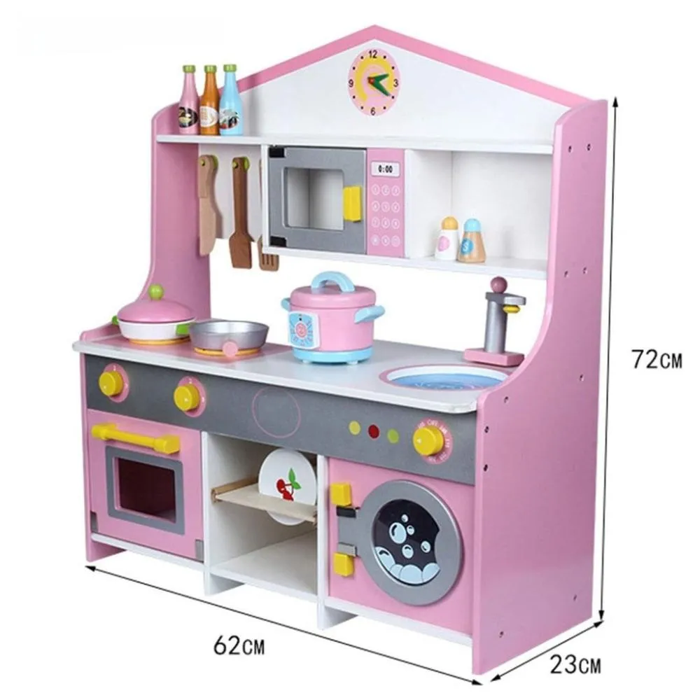Wooden Kitchen Playset for Kids (Japanese Style Kitchen Set - Violet)