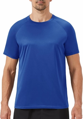 Workout Mens Shirts - Casual Black Dry Fit Moisture Wicking T-Shirts Crew Neck Short Sleeve for Gym Athletic Running
