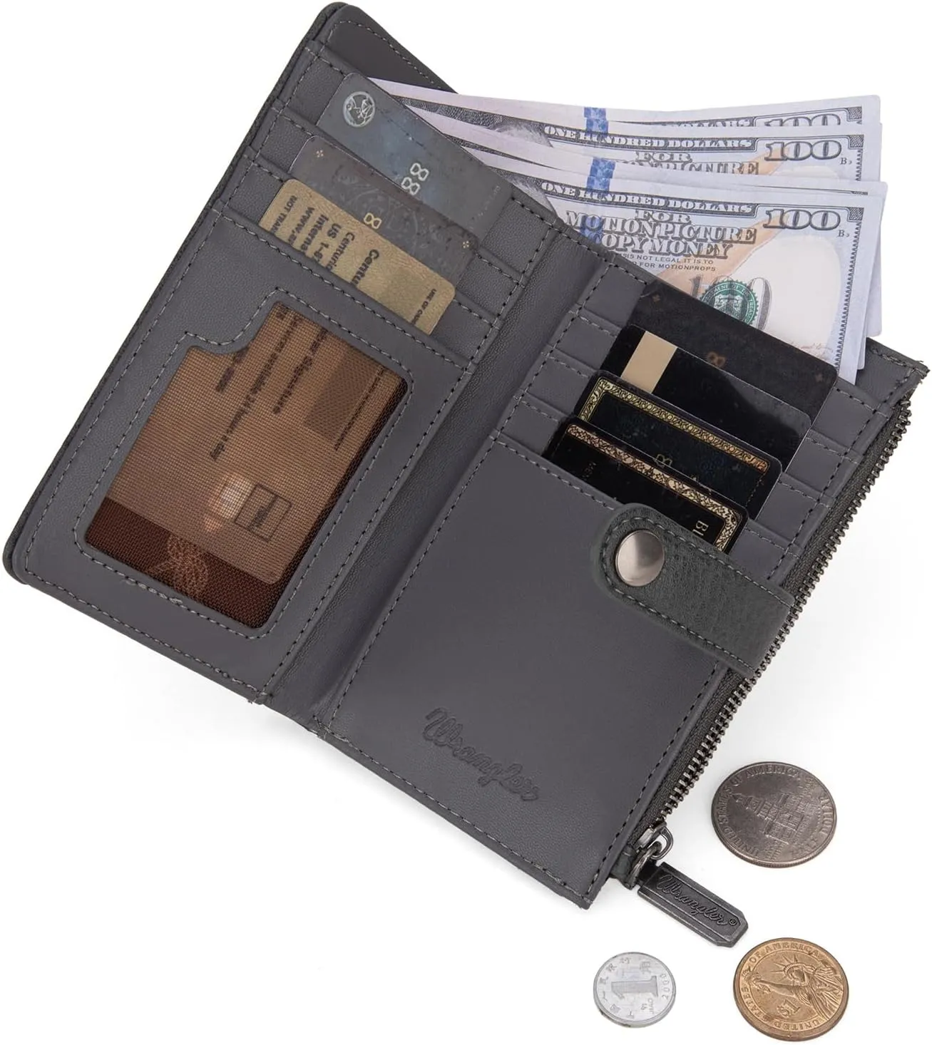Wrangler Wallets for Women Slim Bifold Credit Card Holder
