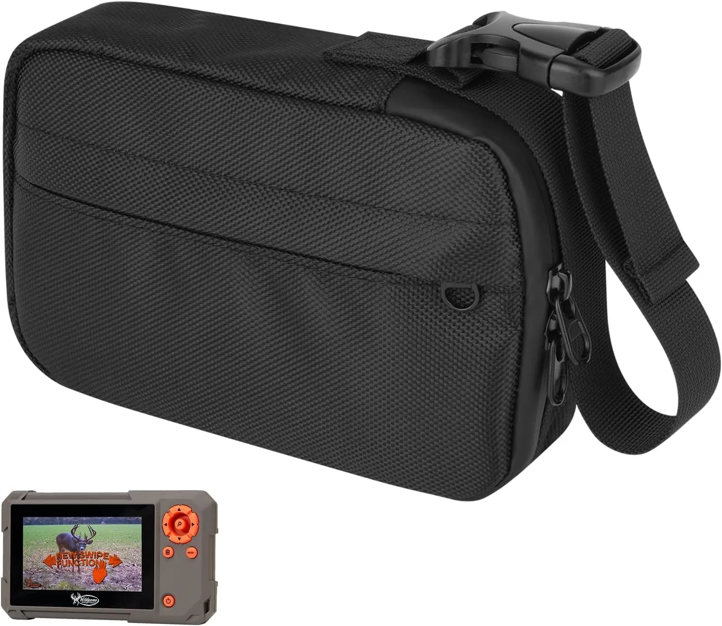 Xxerciz Carrying Case for Wildgame Innovations Trail Pad VU60 / Stealth Cam SD Card Reader Viewer 4.3" LCD Screen, Nylon Replacement Case for Outdoor Hunting