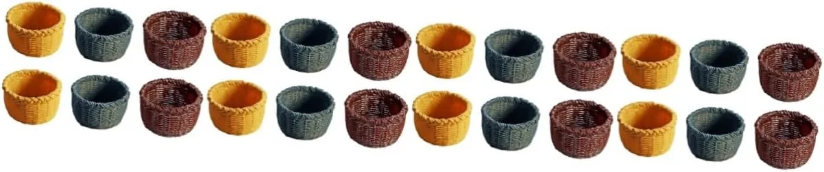 Yardwe 3sets 6pcs Miniature Basket Mini House Decor Baskets for Realistic and Environmental Friendly Dollhouse Accessories Natural 6pcs*3