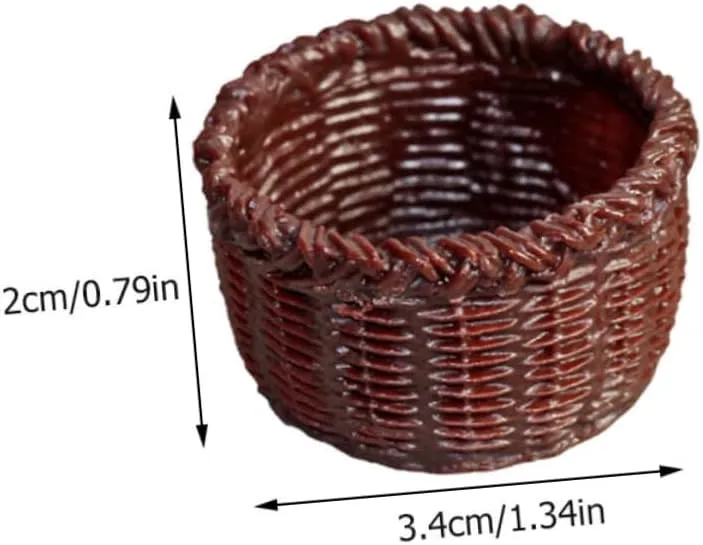 Yardwe 3sets 6pcs Miniature Basket Mini House Decor Baskets for Realistic and Environmental Friendly Dollhouse Accessories Natural 6pcs*3