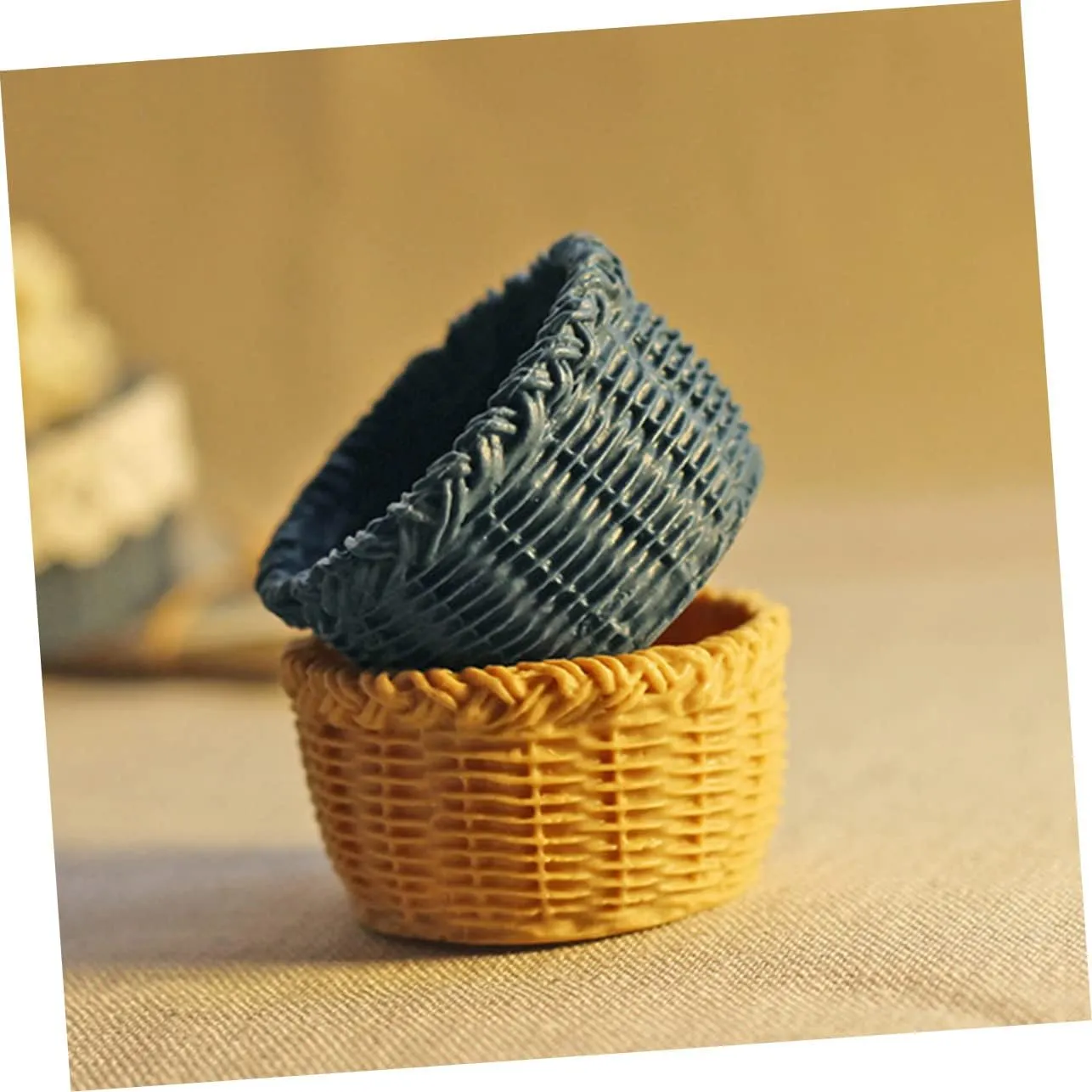 Yardwe 3sets 6pcs Miniature Basket Mini House Decor Baskets for Realistic and Environmental Friendly Dollhouse Accessories Natural 6pcs*3