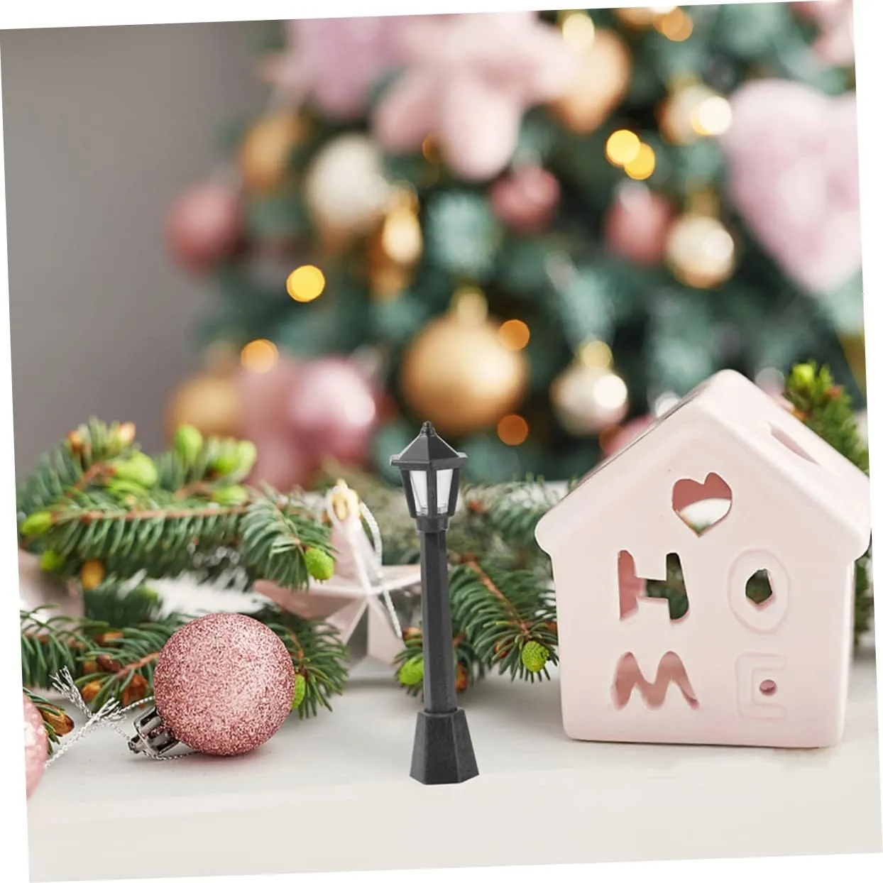Yardwe 4sets Miniature Lamp Street Light Model Light Blue Lamp Plastic Material Boys and Girls' Toy Perfect for Home Decor 12pcs*4