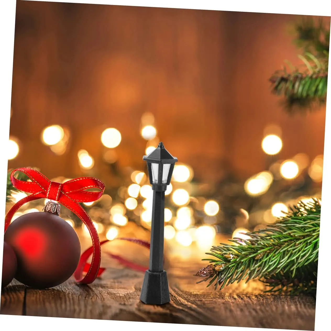 Yardwe 4sets Miniature Lamp Street Light Model Light Blue Lamp Plastic Material Boys and Girls' Toy Perfect for Home Decor 12pcs*4