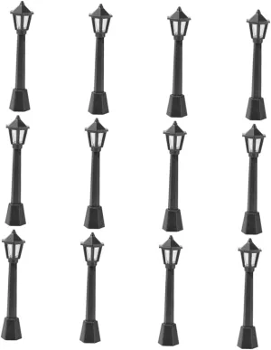 Yardwe 4sets Miniature Lamp Street Light Model Light Blue Lamp Plastic Material Boys and Girls' Toy Perfect for Home Decor 12pcs*4