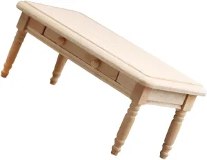 Yardwe Scale Wooden Tea Table Model for Dollhouse Unpatterned Miniature Furniture for Collectors and Playroom Decor Unique Design