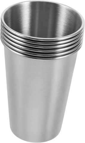 Yardwe 6pcs Stackable Stainless Steel Cups Metal Drinking Tumblers for Use Durable Portable for Camping Parties and Everyday Hydration