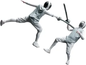YARNOW 2Pcs Miniature Fencing People Models Scale Resin Figures for Diorama Scenes Realistic Fencing Decor for Collectors and Enthusiasts Includes Fencing Match Characters