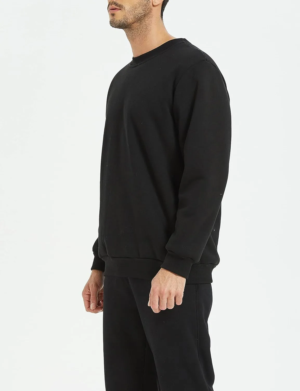Yeokou Mens Fashion Warm Fleece Crewneck Sweatshirt Thick Sherpa Lined Pullover Tops