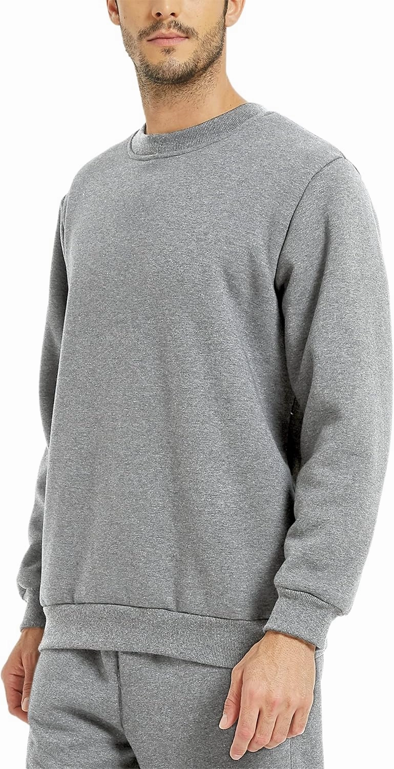 Yeokou Mens Fashion Warm Fleece Crewneck Sweatshirt Thick Sherpa Lined Pullover Tops