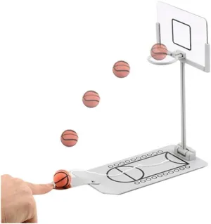 YukaBa Basketball Game, Mini Desktop Tabletop Portable Travel or Office Game Set for Indoor/Outdoor, Fun Sports Novelty Toy or Gag Gift Idea (1PCS)