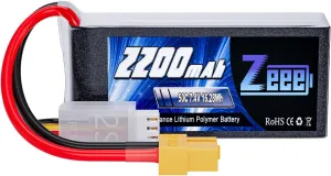 Zeee 2S 2200mAh Shorty Lipo Battery 7.4V 50C RC Battery with XT60 Connector Soft Pack for 1/16 Slash RC Car RC Truck RC Helicopter Airplane Quadcopter Drone RC Boat Racing Models