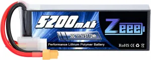 Zeee 3S Lipo Battery 5200mAh 50C 11.1V RC Batteries with XT60 Connector Soft Case for RC Airplane Helicopter Plane Quadcopter RC Car Truck Boat