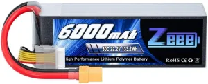 Zeee 6S Lipo Battery 6000mAh 50C 22.2V with XT90 Plug Soft Case RC Battery Compatible for RC Airplane RC Quadcopter Helicopter Car Truck Boat Hobby