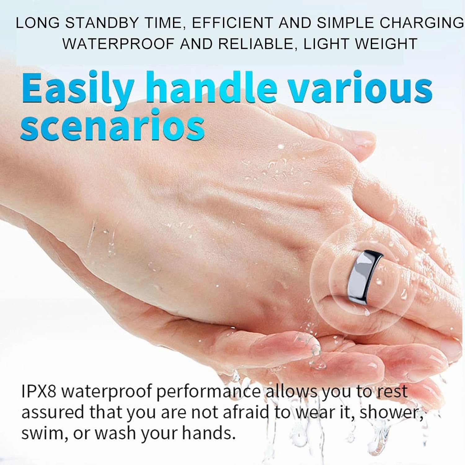 Zopsc Smart Ring for Women & Men, Fitness Tracker Ring with Remote Care, Step Counter, Calorie Tracking, Sleep Tracker