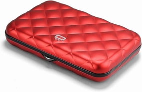 ÖGON -DESIGNS- Card holder for women, Rigid aluminum with quilted effect, RFID protection against fraud and demagnetization, Compact wallet, Lady Case HELSINKI model