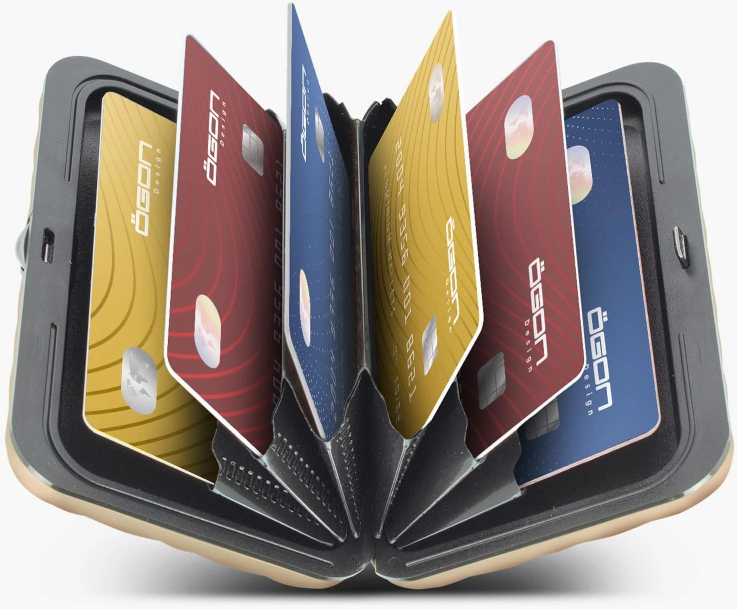 ÖGON -DESIGNS- Card holder for women, Rigid aluminum with quilted effect, RFID protection against fraud and demagnetization, Compact wallet, Lady Case HELSINKI model